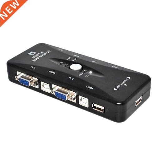 USB 2.0 KVM 4 Port SVGA VGA Keyboard Mouse Switch Box Monito