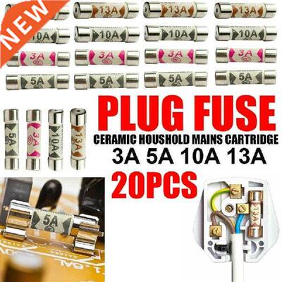 20 X Mixed Ceramic Household 20V UK Sockets Domestic Fuses