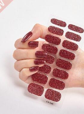 16pcs/sheet Glitter Gradient Color Nail Stickers Nail Wraps