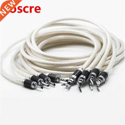 Hi-End 7NOCC Silver Plated HIFI SPeaker cable banana to spad