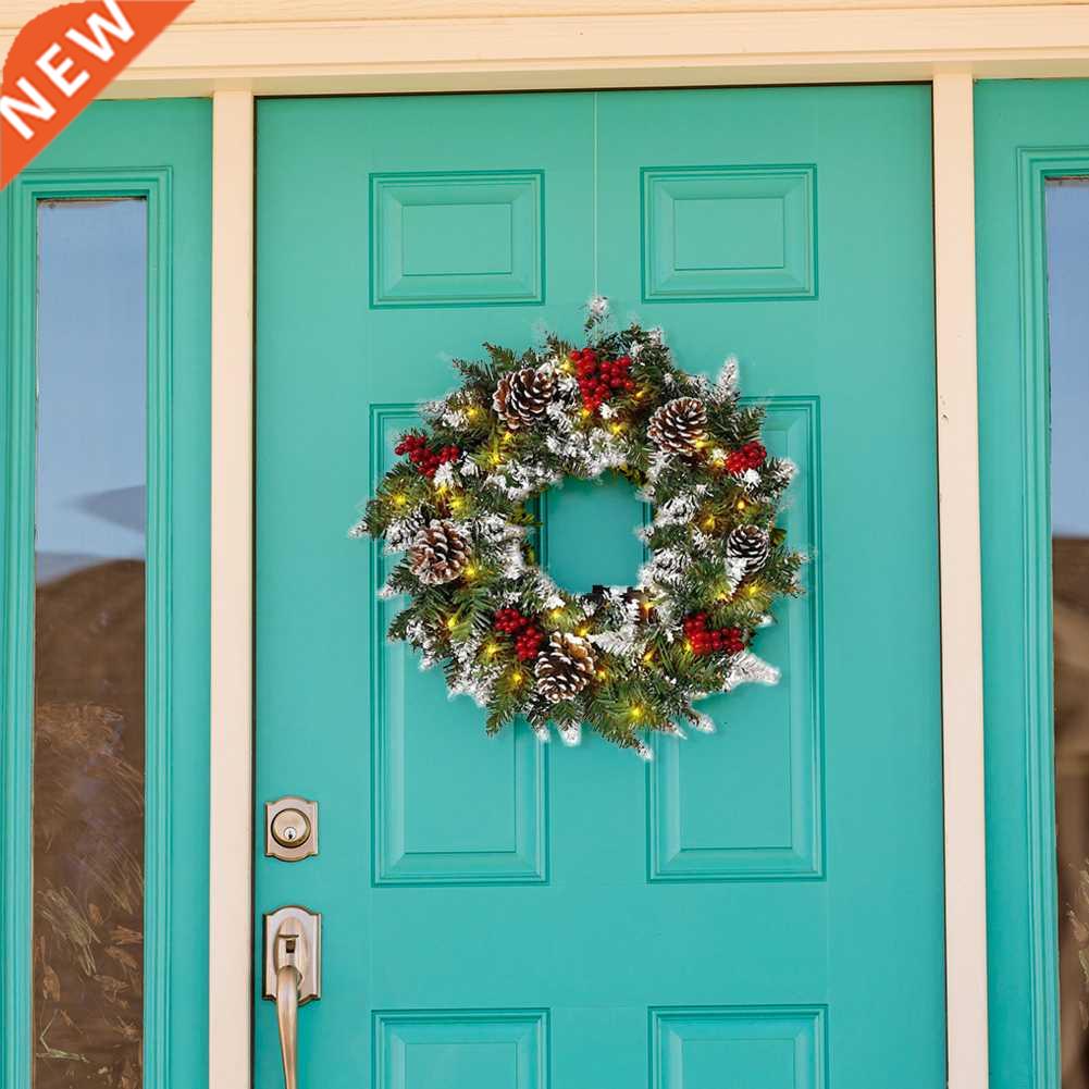 Front Door Christmas Decoration Wreath with LED Lights Wall