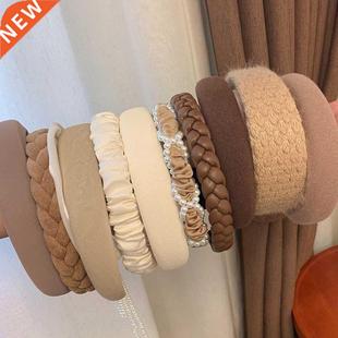 Fashion Wide Hair Bands For Women Headdress Solid Color Clot