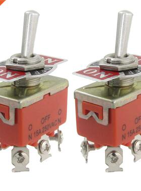 2 Pcs Resin AC 250V 15A Amps ON/OFF/ON 3 Position DPDT Togg