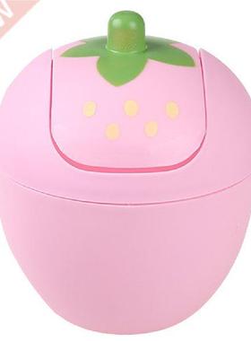 Trash Can Bin Mini Garbage Waste Desk Strawberry Table