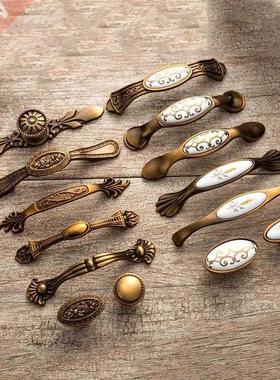 Antique Bronze Door Handles Noble Drawer Pulls Vintage Kitch