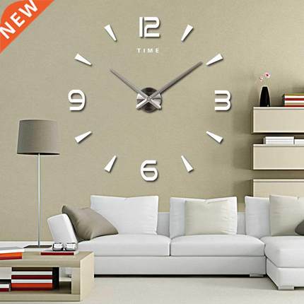 Large Wall Clock Quartz 3D  Big Watch Decorative Kitchen