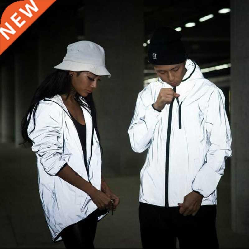 Hot Men's Full Reflective Jacket Light Hoodies Women Jackets