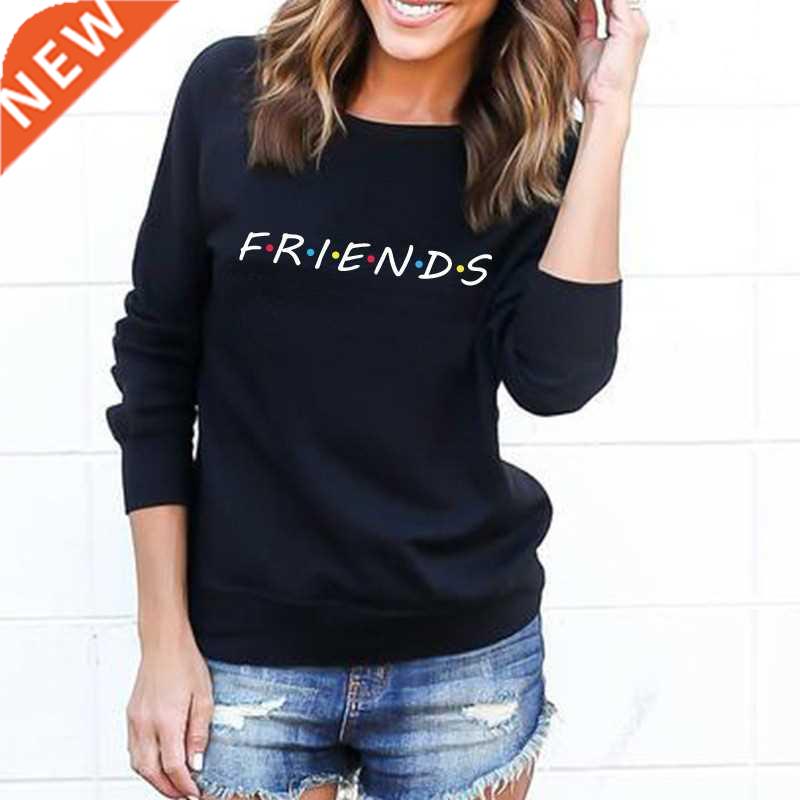 Womens Letters FRIENDS Print Long Sleeve Hoodie Sweatshirt 5