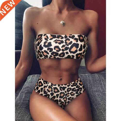 Leopard Bikini High Waist Swimsuit Women Bikini 2021 Push Up