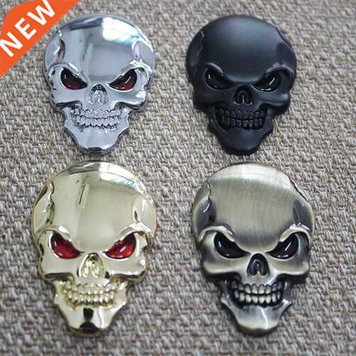 1Pcs Fashion 3D Skull Zinc Alloy Metal Car Sticker for Car M