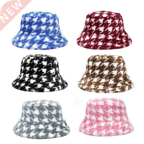 Luxury Winter Outdoor Vacation Fisherman Hat Women Houndstoo