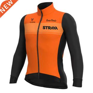 Men STRAVA Cycling Jerseys 2021 Long Sleeve Cycling Shirts B