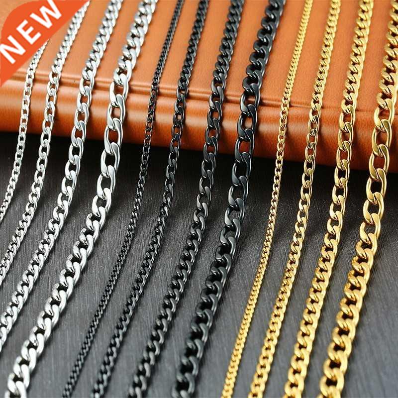 Vnox Men's Cuban Link Chain Necklace Stainless Steel Gold Bl