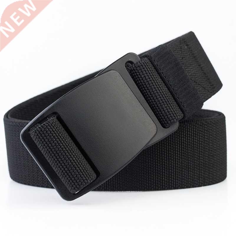 Tactical men's elastic Belt black Plastic Buckle Army Milita