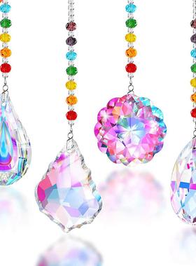 Crystal Window Suncatcher 4PCS Hangable Multicolor Glass