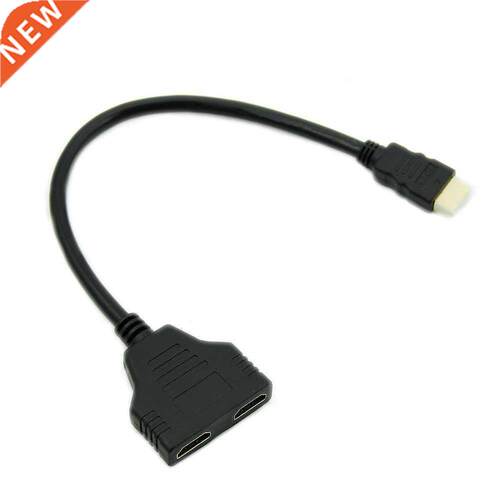 Black HDMI Male To 2 HDMI Female 1 In 2 Out Splitter Cable A