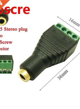 10pcs free shipping 3.5mm Stereo Female Plug To 4pin Screw