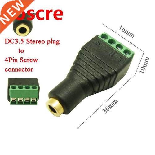 10pcs free shipping 3.5mm Stereo Female Plug To 4pin Screw