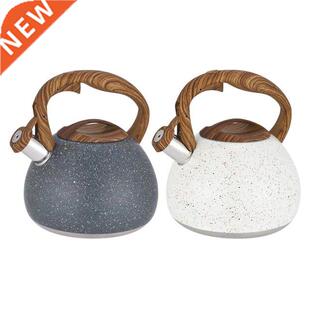 Stove Top Whistling Tea Kettle Wood Pattern Handle Teapot fo