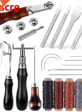 21 Pcs Leather Sewing Kit Waxed Thread Leather Needle And S