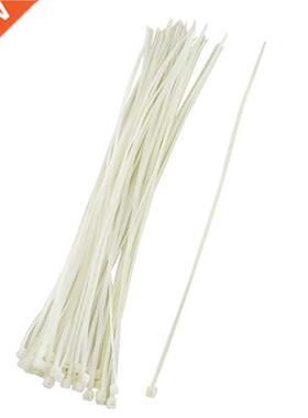 100 Pcs 15cm Length White Self Locking Nylon Fasten Cable Ti