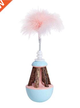 Interactive Cat Toys Feather Teaser Cat Tumbler Toy Kitten P