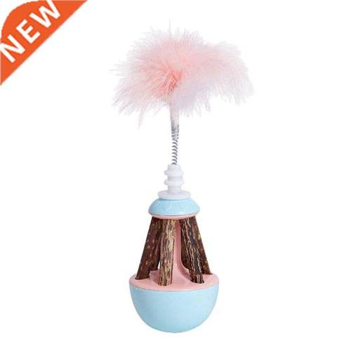 Interactive Cat Toys Feather Teaser Cat Tumbler Toy Kitten P