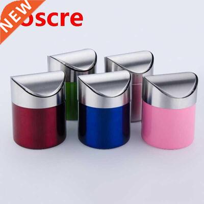 Desktop Stainless Steel Trash Bin Home Office Waste Bin Mini