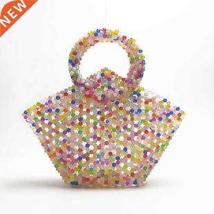 Niche Design Acrylic Jelly Beaded Peach Heart Special-shaped