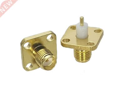1Pcs Connector SMA Female jack 4-Holes Flange Solder PTFE Pa