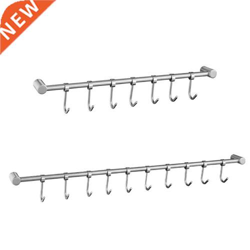 Stainless Steel Wall Mount Pot Pan Hanging Rack Rail Kitchen
