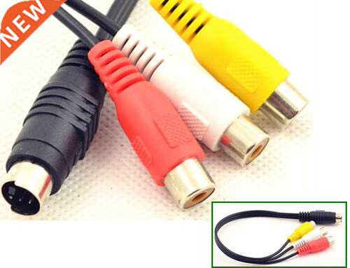 S-Video 4-Pin to 3-RCA RGB Component Cable Adapter 0.3m