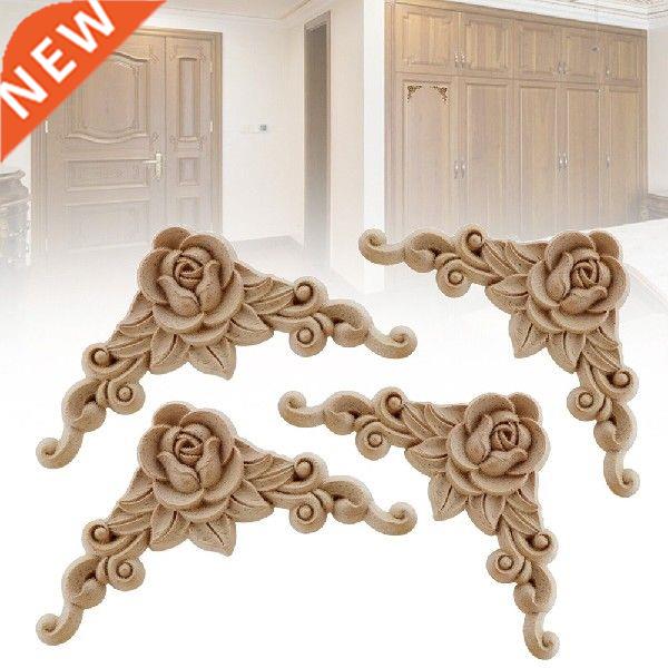 1Pcs Wood Carved Wooden Figurines Crafts Floral Pattern