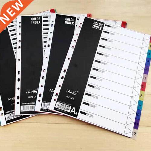 Large A4 11holes Index Divider Loose-Leaf Colored PP Binder