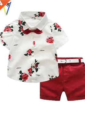 boys summer boy shirt shorts kids clothes Tops for children