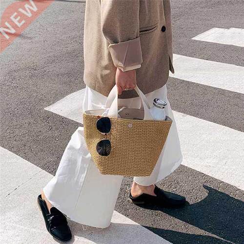 Fashion Women Summer Straw Large Tote Bag Beach Casual Shoul
