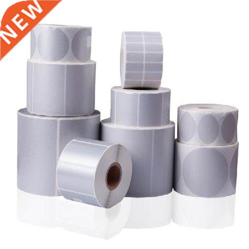 Silver Gray Thermal Sticker Round Direct Thermal Label