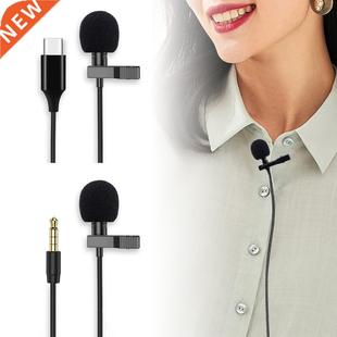 3.5mm/Type-c Mini Lapel Clip Microphone Mic Condenser Audio
