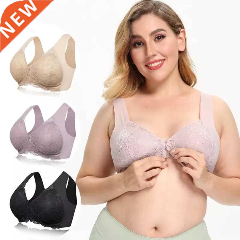 Large Bg Plus Sze Front Buckle No Steel Rng Bra Women's T
