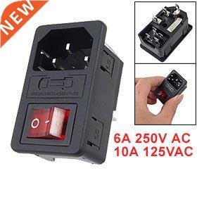 Inlet Male Power Socket with Fuse Switch 10A 250V 3 Pin IEC3