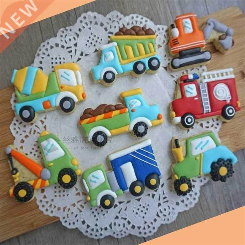 8PCS Cookie Cutter Vehicle Truck Shape Fondant Molds Mixer C