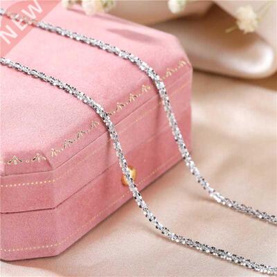 Authentic Italian S925 Sterling Silver Necklace Sparkling Cl