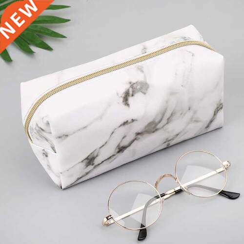 Large Cute Pencil Case Pen Box Zipper Bags Marble Makeup St