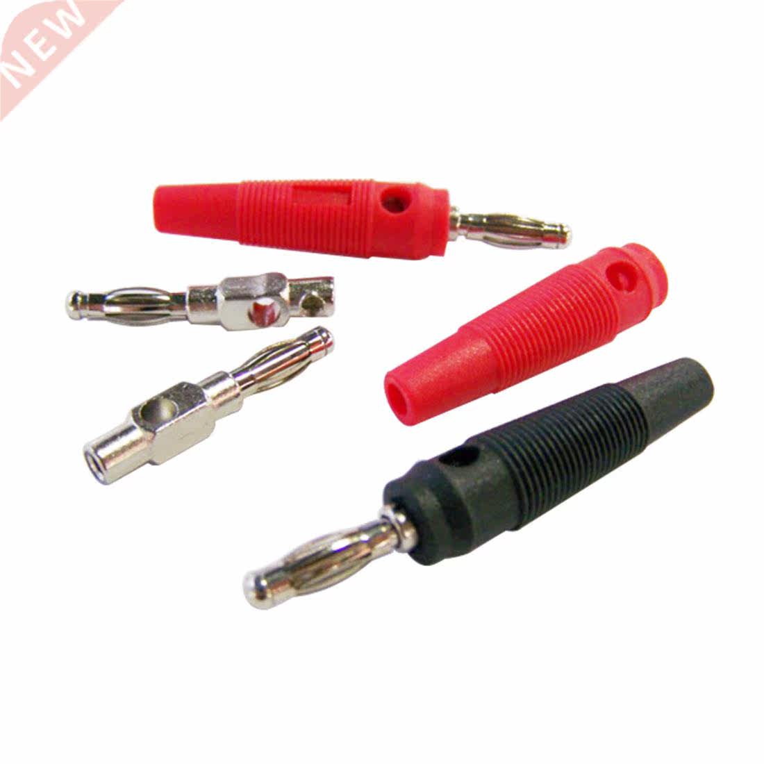10Pcs Red and Black 4mm Solderless Side Stackable Banana Plu