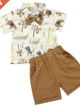 Boys Summer Clothing Toddler Baby Boys Cartoon Animal Print
