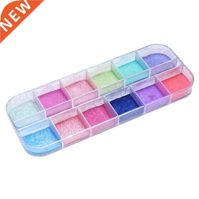 12 Colors Ultrafine Glitter Nail Art Shimmer Powder Dust