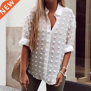 Womens Tops and Blouses Elegant Long Sleeve chemise femme Po