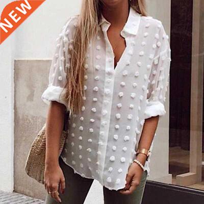 Womens Tops and Blouses Elegant Long Sleeve chemise femme Po
