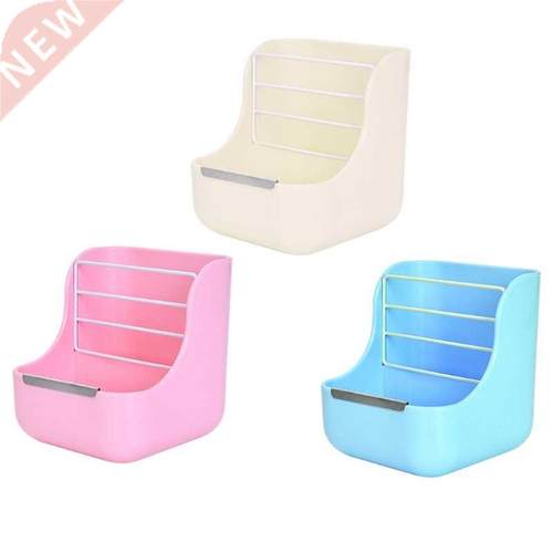 2 in 1 Grass/Food Feeding Double Bowls Rabbit Hay Feeder Rac