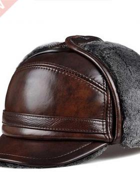 RY0201 Male Winter Warm Ear tion Bomber Hat Man Genuin
